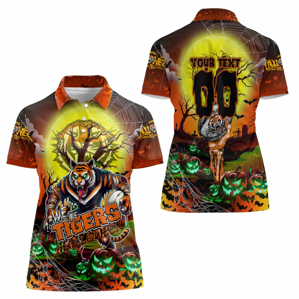 We Are Tigers Halloween Women Polo Shirt Pumpkin Scary Spooky Season - Aussie Hoodie