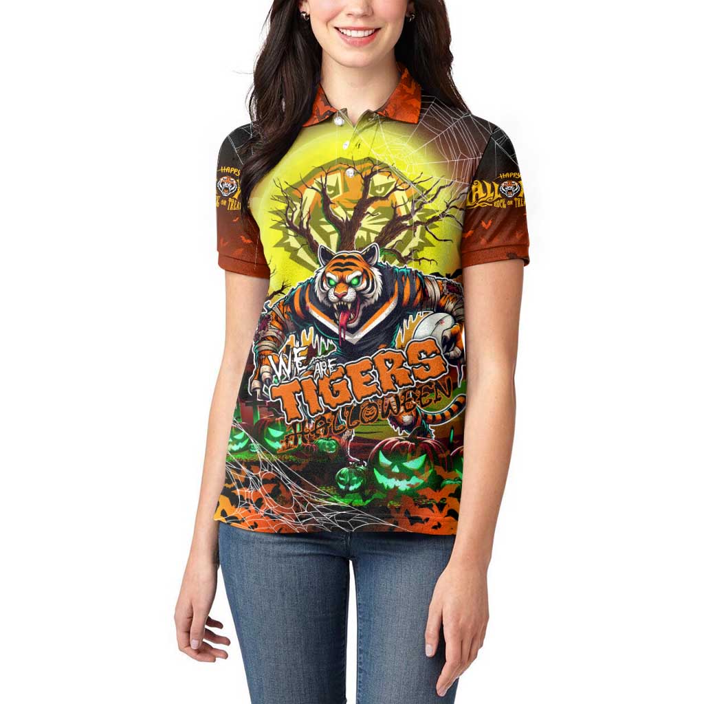 We Are Tigers Halloween Women Polo Shirt Pumpkin Scary Spooky Season - Aussie Hoodie