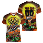 We Are Tigers Halloween Women V-Neck T-Shirt Pumpkin Scary Spooky Season - Aussie Hoodie