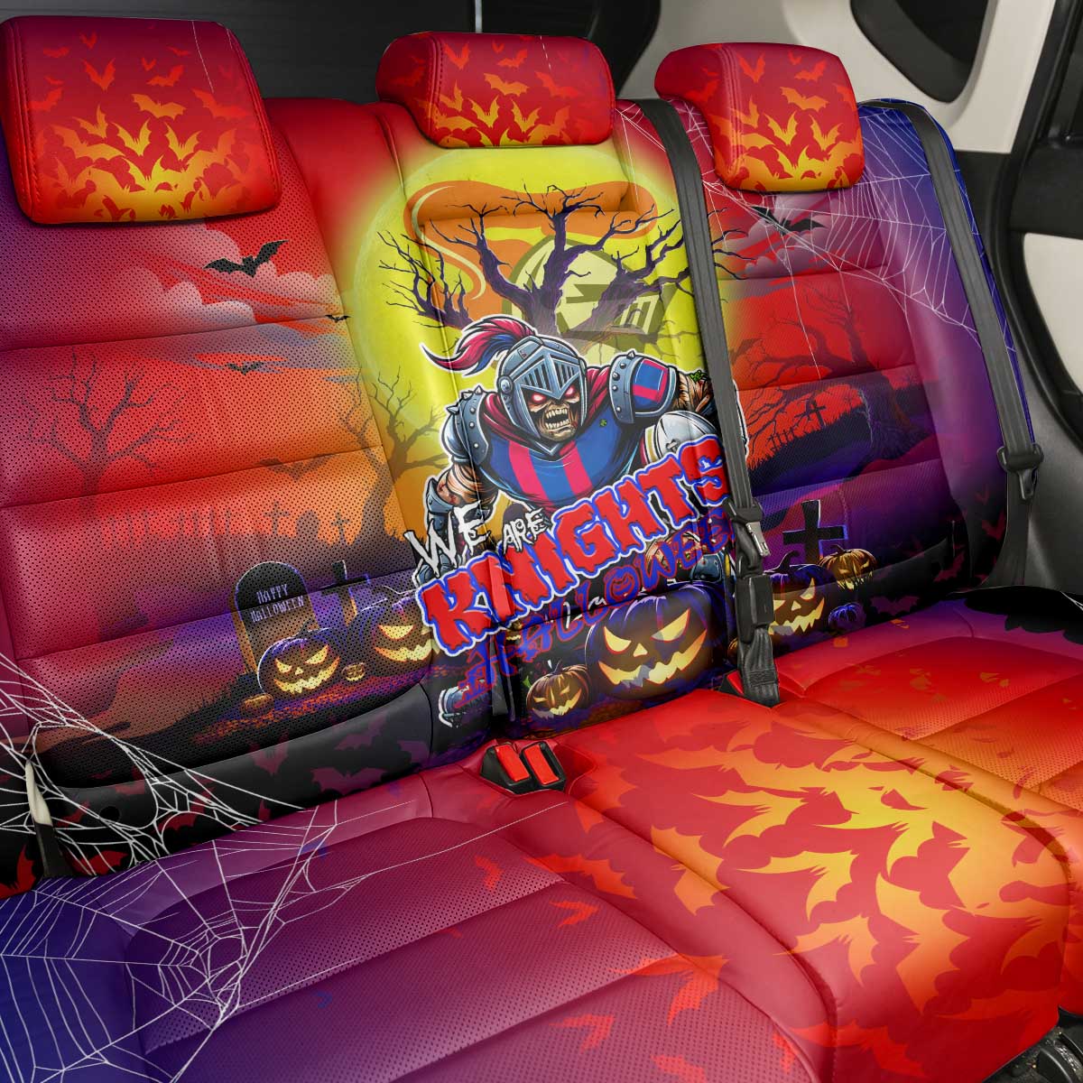 We Are Knights Halloween Back Car Seat Cover Pumpkin Scary Spooky Season - Aussie Hoodie