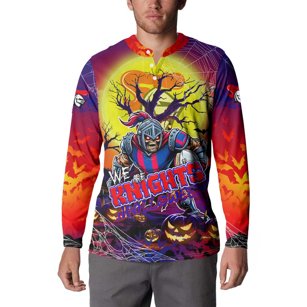 We Are Knights Halloween Button Sweatshirt Pumpkin Scary Spooky Season - Aussie Hoodie