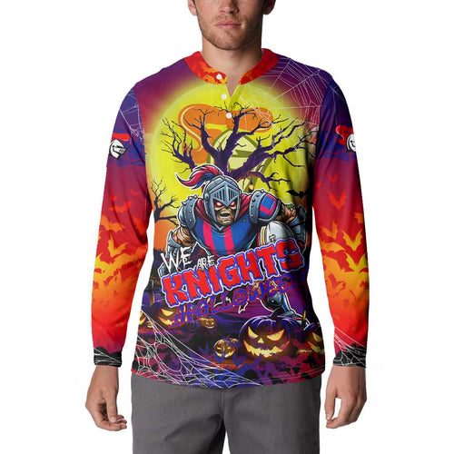 We Are Knights Halloween Button Sweatshirt Pumpkin Scary Spooky Season - Aussie Hoodie