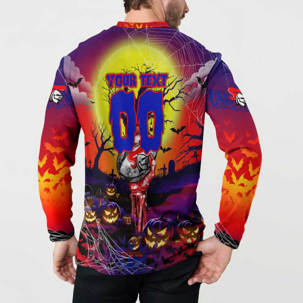 We Are Knights Halloween Button Sweatshirt Pumpkin Scary Spooky Season - Aussie Hoodie