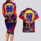 We Are Knights Halloween Couples Matching Long Sleeve Bodycon Dress and Hawaiian Shirt Pumpkin Scary Spooky Season - Aussie Hoodie