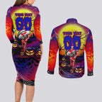 We Are Knights Halloween Couples Matching Long Sleeve Bodycon Dress and Long Sleeve Button Shirt Pumpkin Scary Spooky Season - Aussie Hoodie