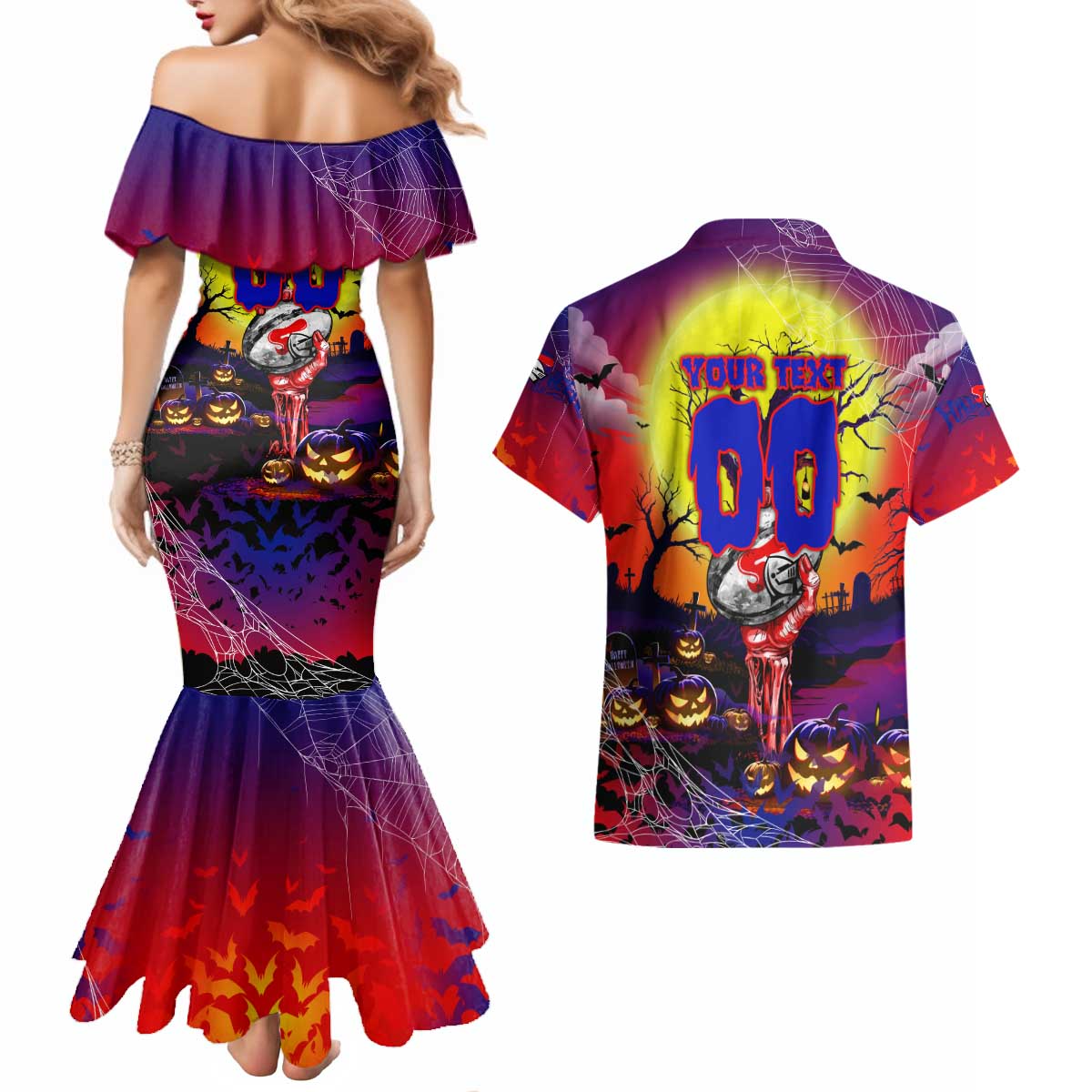 We Are Knights Halloween Couples Matching Mermaid Dress and Hawaiian Shirt Pumpkin Scary Spooky Season - Aussie Hoodie