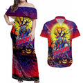We Are Knights Halloween Couples Matching Off Shoulder Maxi Dress and Hawaiian Shirt Pumpkin Scary Spooky Season - Aussie Hoodie