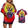 We Are Knights Halloween Couples Matching Off Shoulder Short Dress and Hawaiian Shirt Pumpkin Scary Spooky Season - Aussie Hoodie
