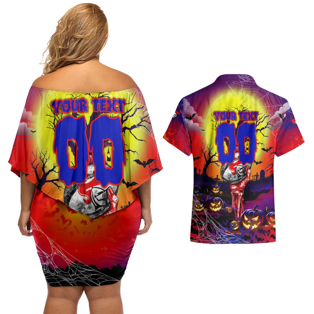 We Are Knights Halloween Couples Matching Off Shoulder Short Dress and Hawaiian Shirt Pumpkin Scary Spooky Season - Aussie Hoodie