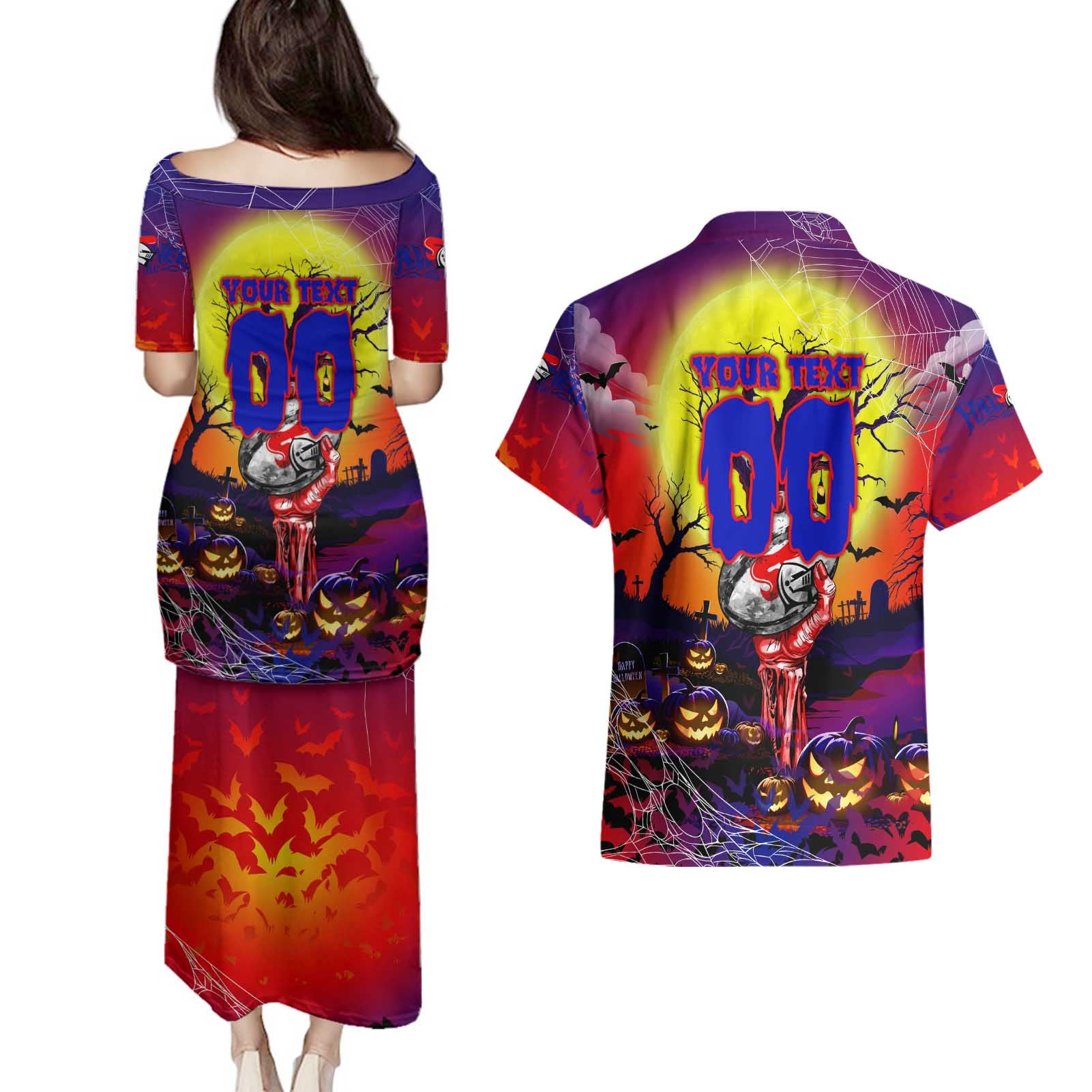 We Are Knights Halloween Couples Matching Puletasi and Hawaiian Shirt Pumpkin Scary Spooky Season - Aussie Hoodie