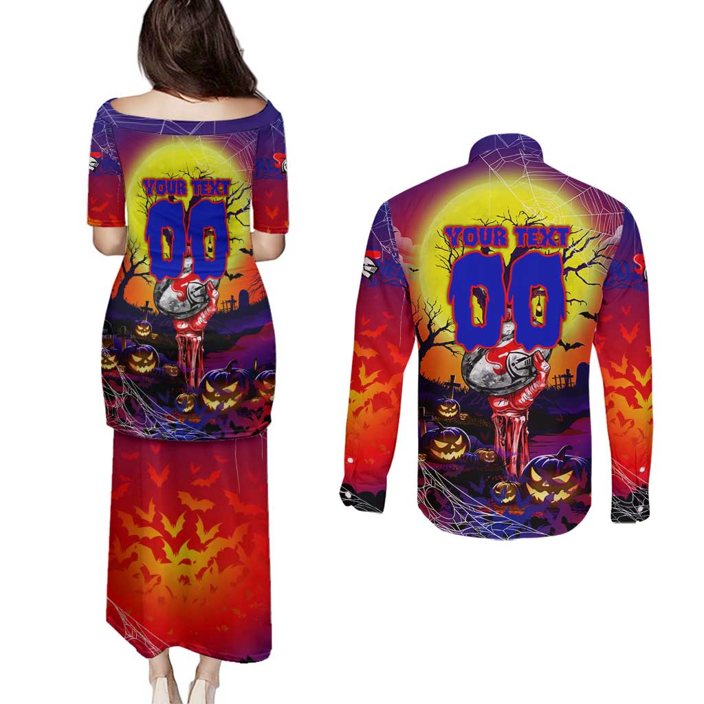 We Are Knights Halloween Couples Matching Puletasi and Long Sleeve Button Shirt Pumpkin Scary Spooky Season - Aussie Hoodie