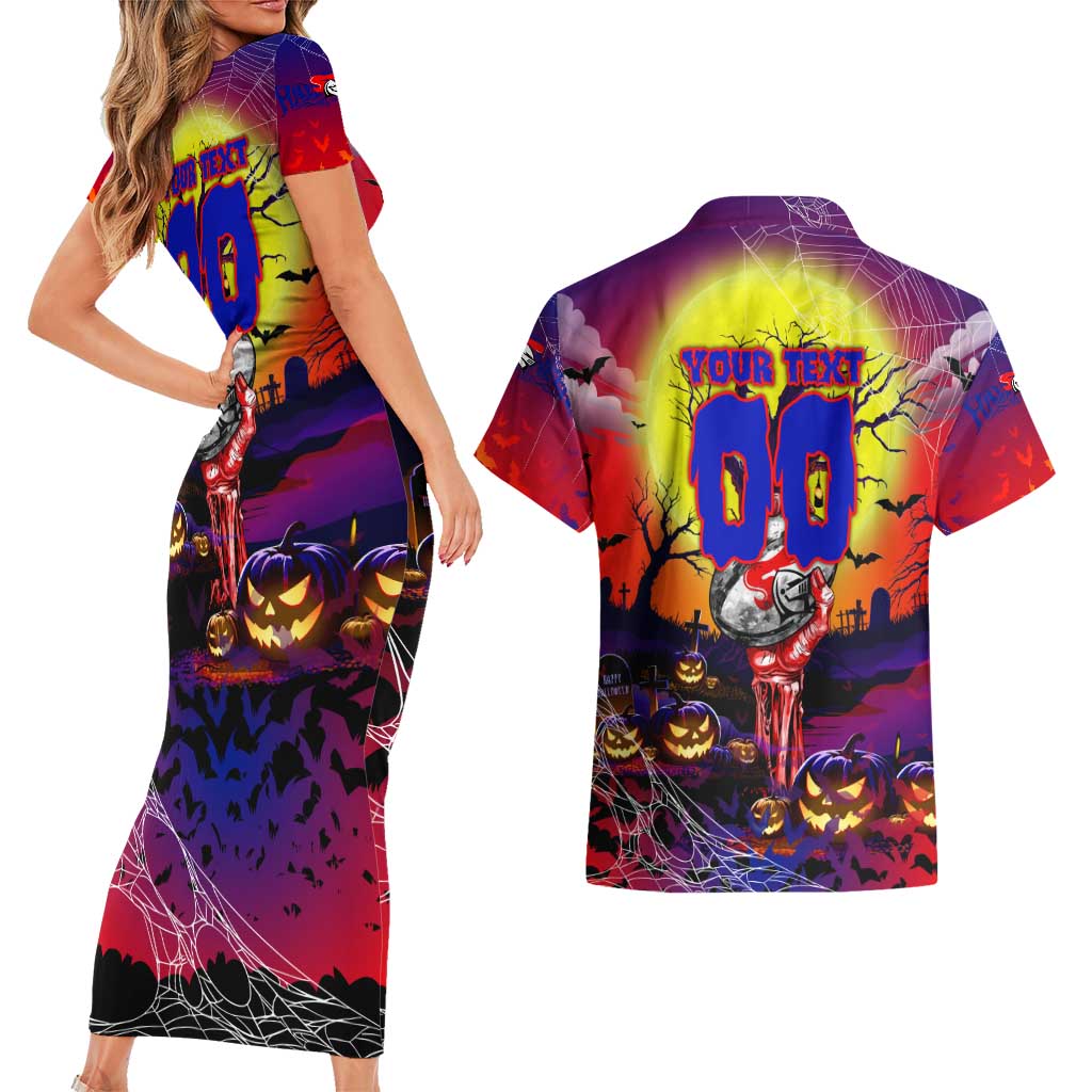 We Are Knights Halloween Couples Matching Short Sleeve Bodycon Dress and Hawaiian Shirt Pumpkin Scary Spooky Season - Aussie Hoodie