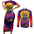 We Are Knights Halloween Couples Matching Short Sleeve Bodycon Dress and Long Sleeve Button Shirt Pumpkin Scary Spooky Season - Aussie Hoodie