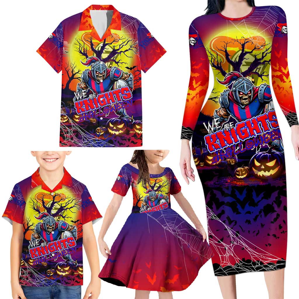 We Are Knights Halloween Family Matching Long Sleeve Bodycon Dress and Hawaiian Shirt Pumpkin Scary Spooky Season - Aussie Hoodie