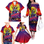 We Are Knights Halloween Family Matching Off The Shoulder Long Sleeve Dress and Hawaiian Shirt Pumpkin Scary Spooky Season - Aussie Hoodie