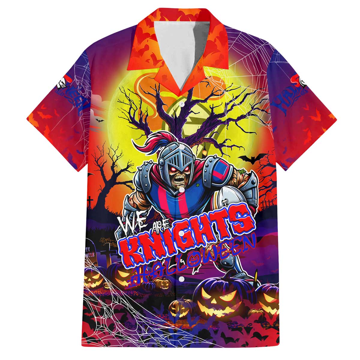 We Are Knights Halloween Family Matching Off The Shoulder Long Sleeve Dress and Hawaiian Shirt Pumpkin Scary Spooky Season - Aussie Hoodie