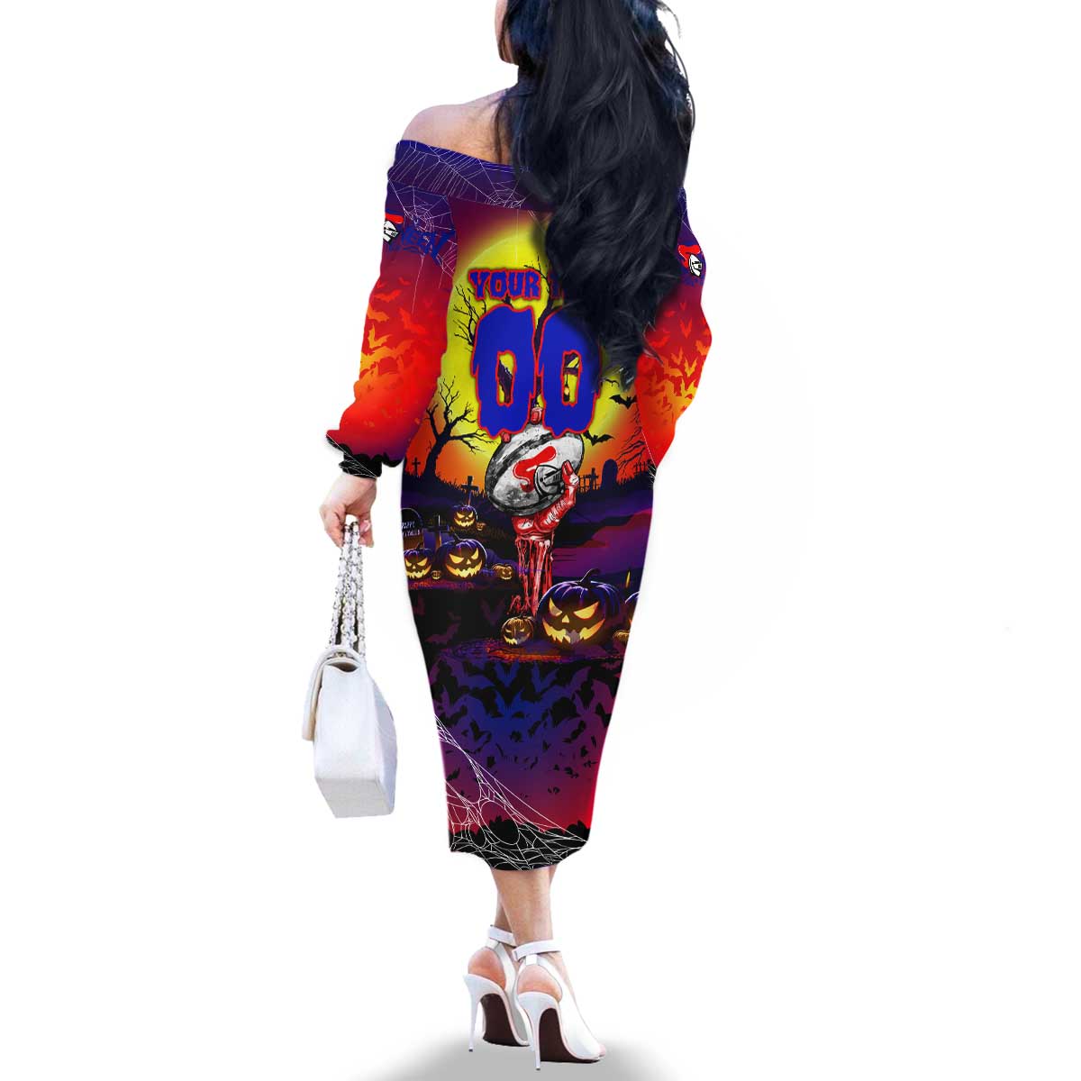 We Are Knights Halloween Family Matching Off The Shoulder Long Sleeve Dress and Hawaiian Shirt Pumpkin Scary Spooky Season - Aussie Hoodie