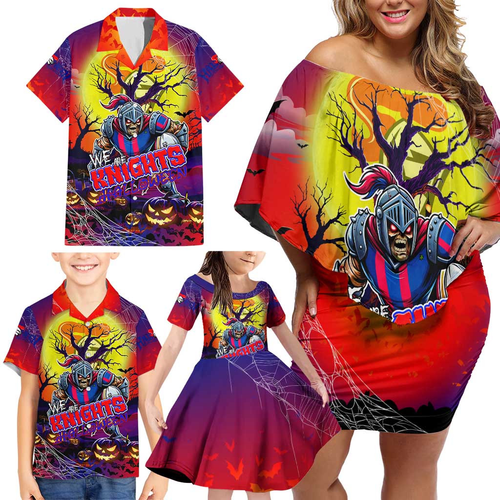 We Are Knights Halloween Family Matching Off Shoulder Short Dress and Hawaiian Shirt Pumpkin Scary Spooky Season - Aussie Hoodie