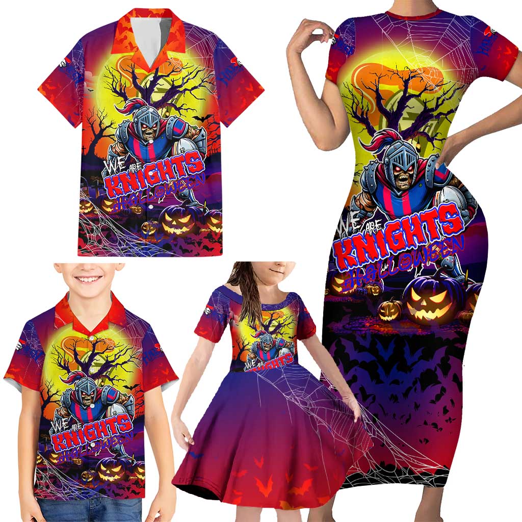 We Are Knights Halloween Family Matching Short Sleeve Bodycon Dress and Hawaiian Shirt Pumpkin Scary Spooky Season - Aussie Hoodie
