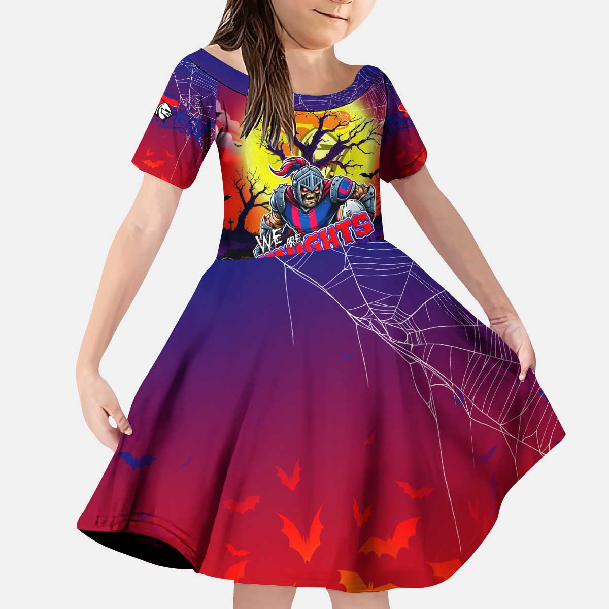 We Are Knights Halloween Kid Short Sleeve Dress Pumpkin Scary Spooky Season - Aussie Hoodie