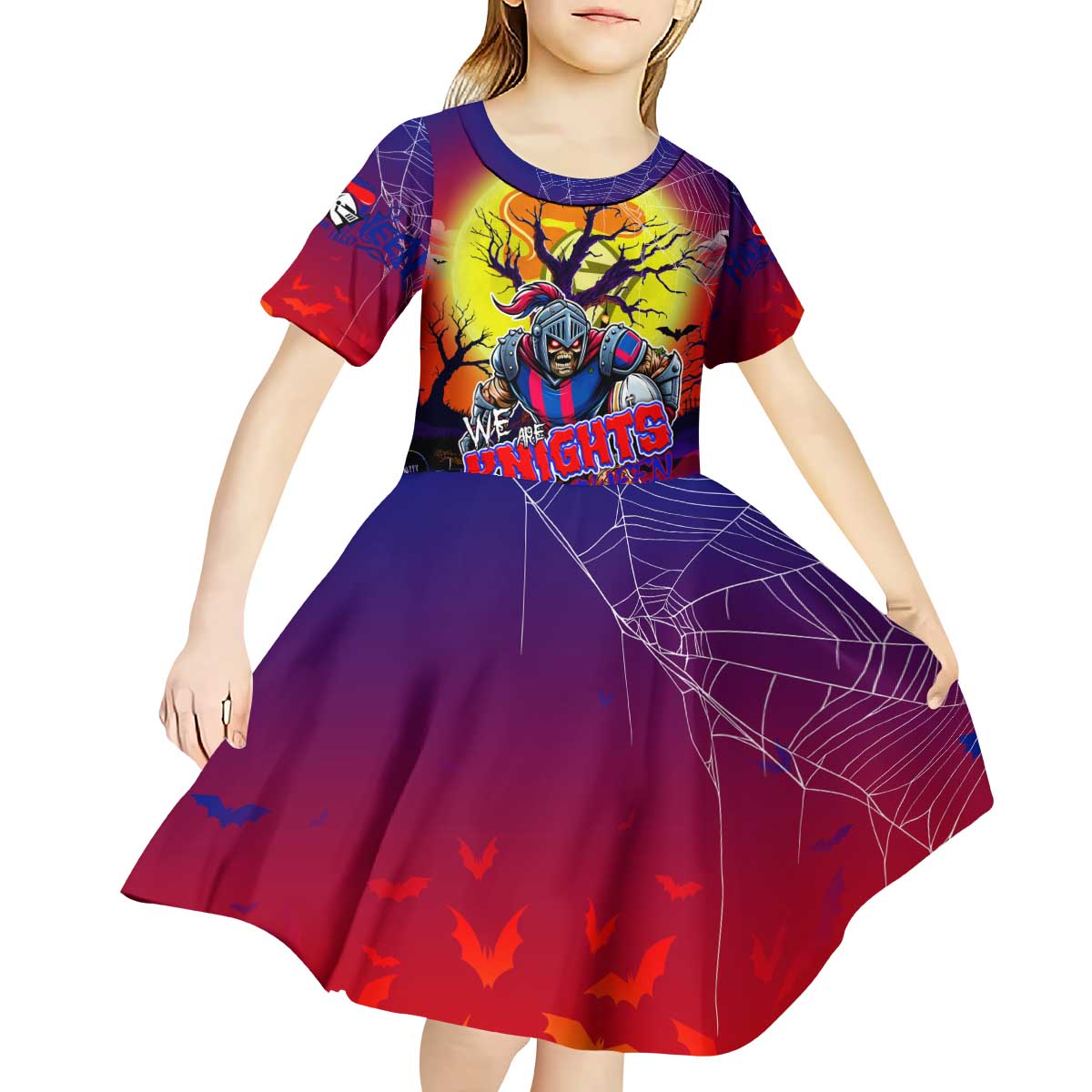 We Are Knights Halloween Kid Short Sleeve Dress Pumpkin Scary Spooky Season - Aussie Hoodie