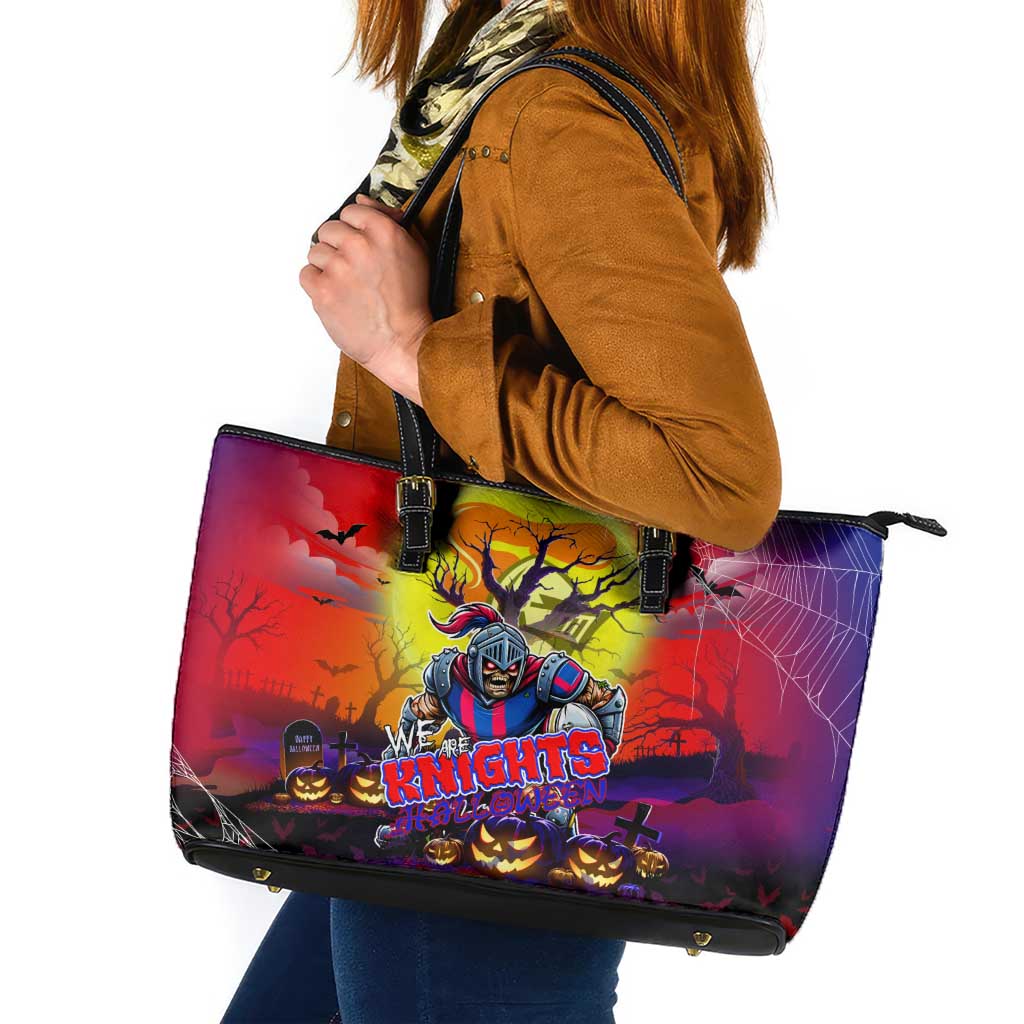 We Are Knights Halloween Leather Tote Bag Pumpkin Scary Spooky Season - Aussie Hoodie