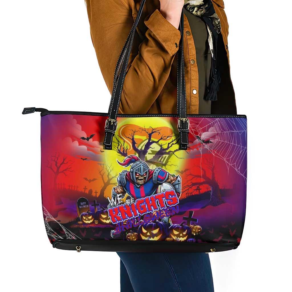 We Are Knights Halloween Leather Tote Bag Pumpkin Scary Spooky Season - Aussie Hoodie