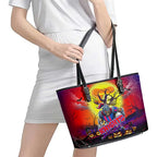 We Are Knights Halloween Leather Tote Bag Pumpkin Scary Spooky Season - Aussie Hoodie