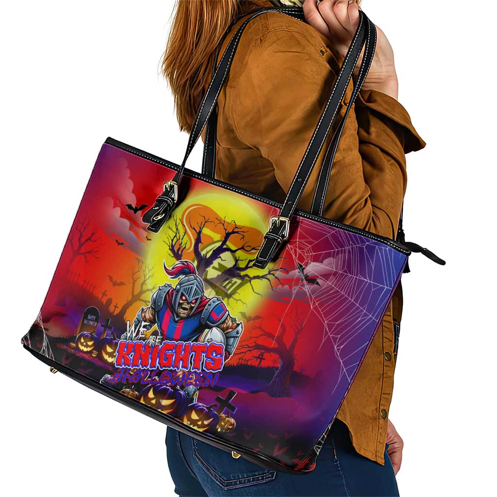 We Are Knights Halloween Leather Tote Bag Pumpkin Scary Spooky Season - Aussie Hoodie