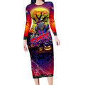 We Are Knights Halloween Long Sleeve Bodycon Dress Pumpkin Scary Spooky Season - Aussie Hoodie