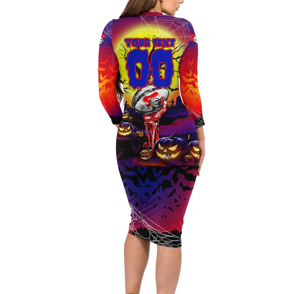 We Are Knights Halloween Long Sleeve Bodycon Dress Pumpkin Scary Spooky Season - Aussie Hoodie