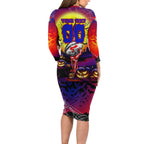 We Are Knights Halloween Long Sleeve Bodycon Dress Pumpkin Scary Spooky Season - Aussie Hoodie
