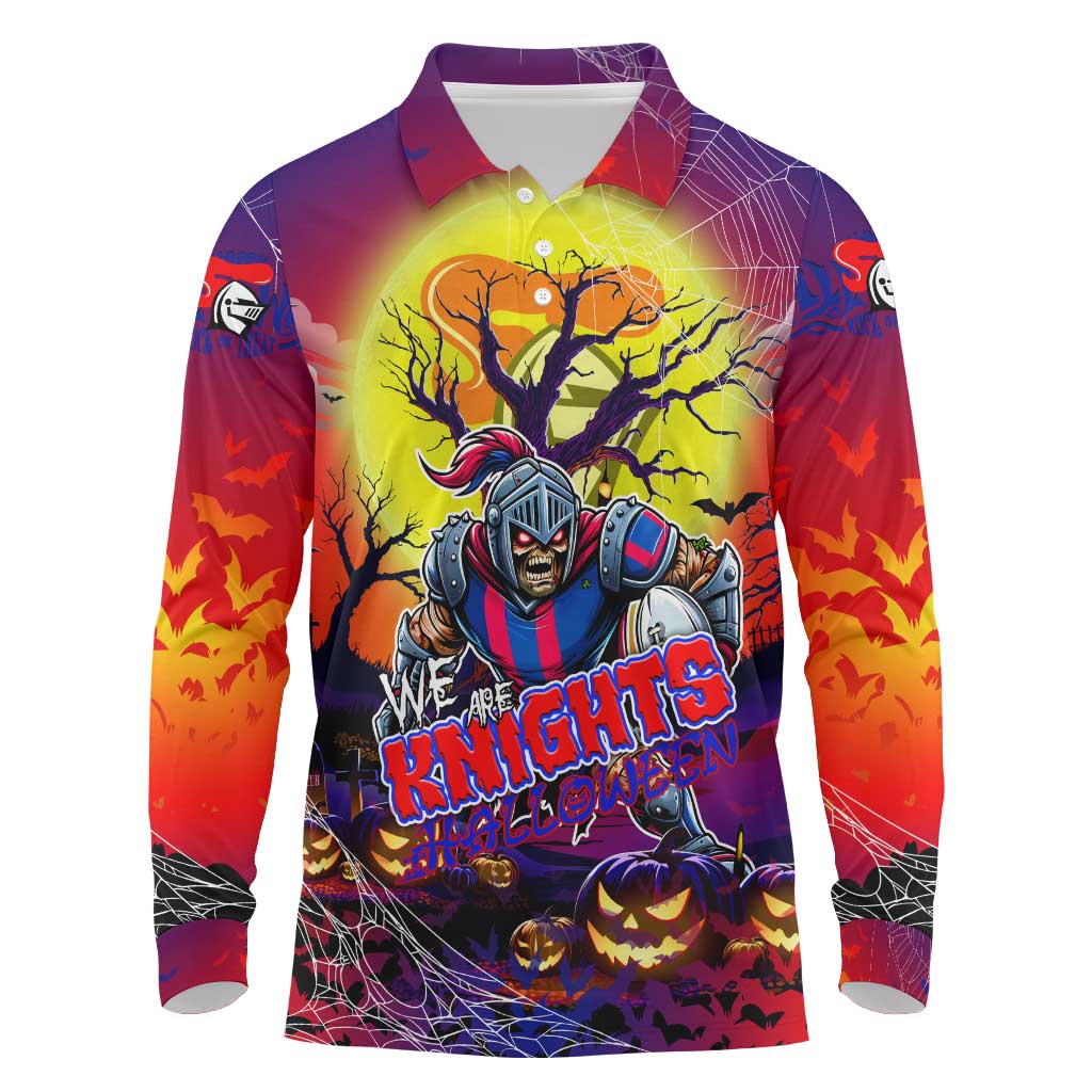 We Are Knights Halloween Long Sleeve Polo Shirt Pumpkin Scary Spooky Season - Aussie Hoodie