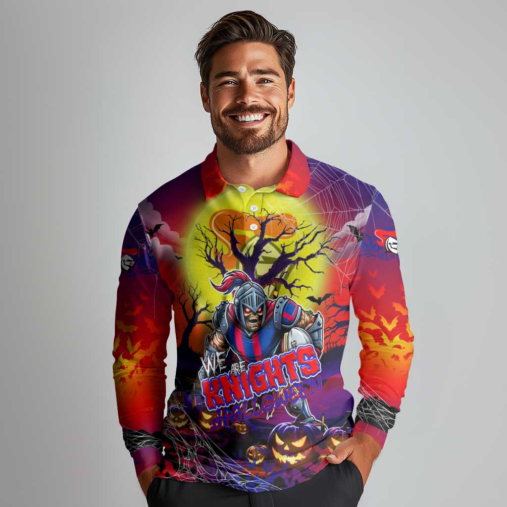 We Are Knights Halloween Long Sleeve Polo Shirt Pumpkin Scary Spooky Season - Aussie Hoodie