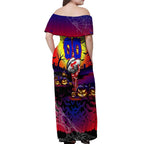 We Are Knights Halloween Off Shoulder Maxi Dress Pumpkin Scary Spooky Season - Aussie Hoodie