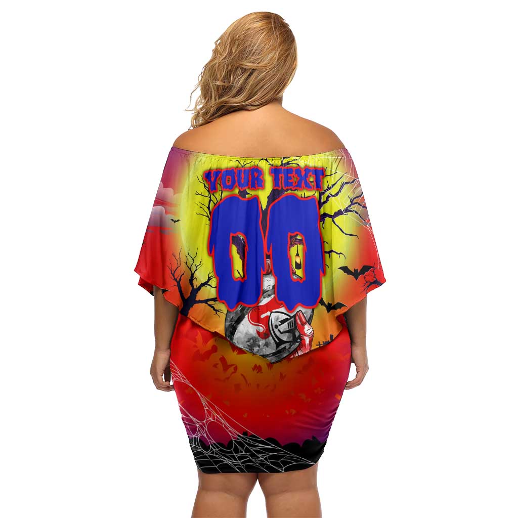 We Are Knights Halloween Off Shoulder Short Dress Pumpkin Scary Spooky Season - Aussie Hoodie