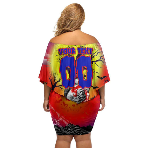 We Are Knights Halloween Off Shoulder Short Dress Pumpkin Scary Spooky Season - Aussie Hoodie