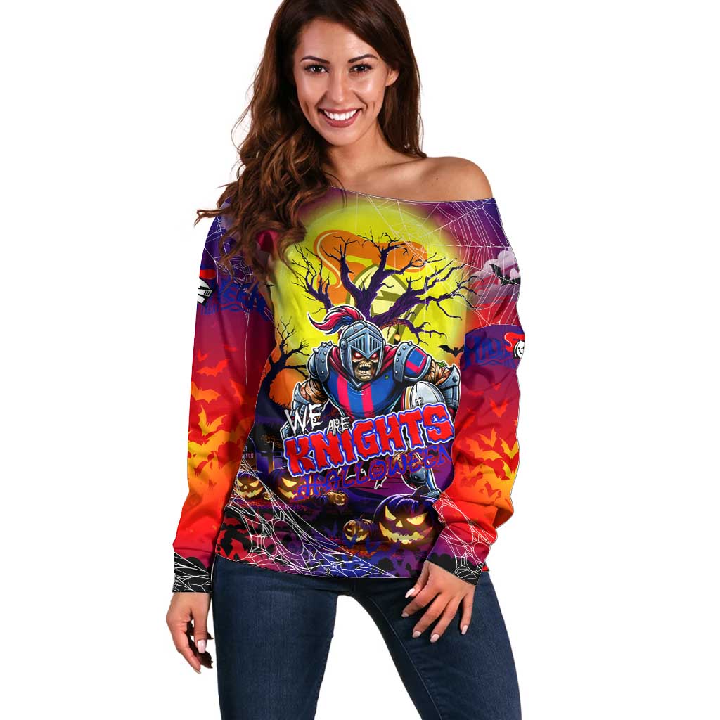 We Are Knights Halloween Off Shoulder Sweater Pumpkin Scary Spooky Season - Aussie Hoodie