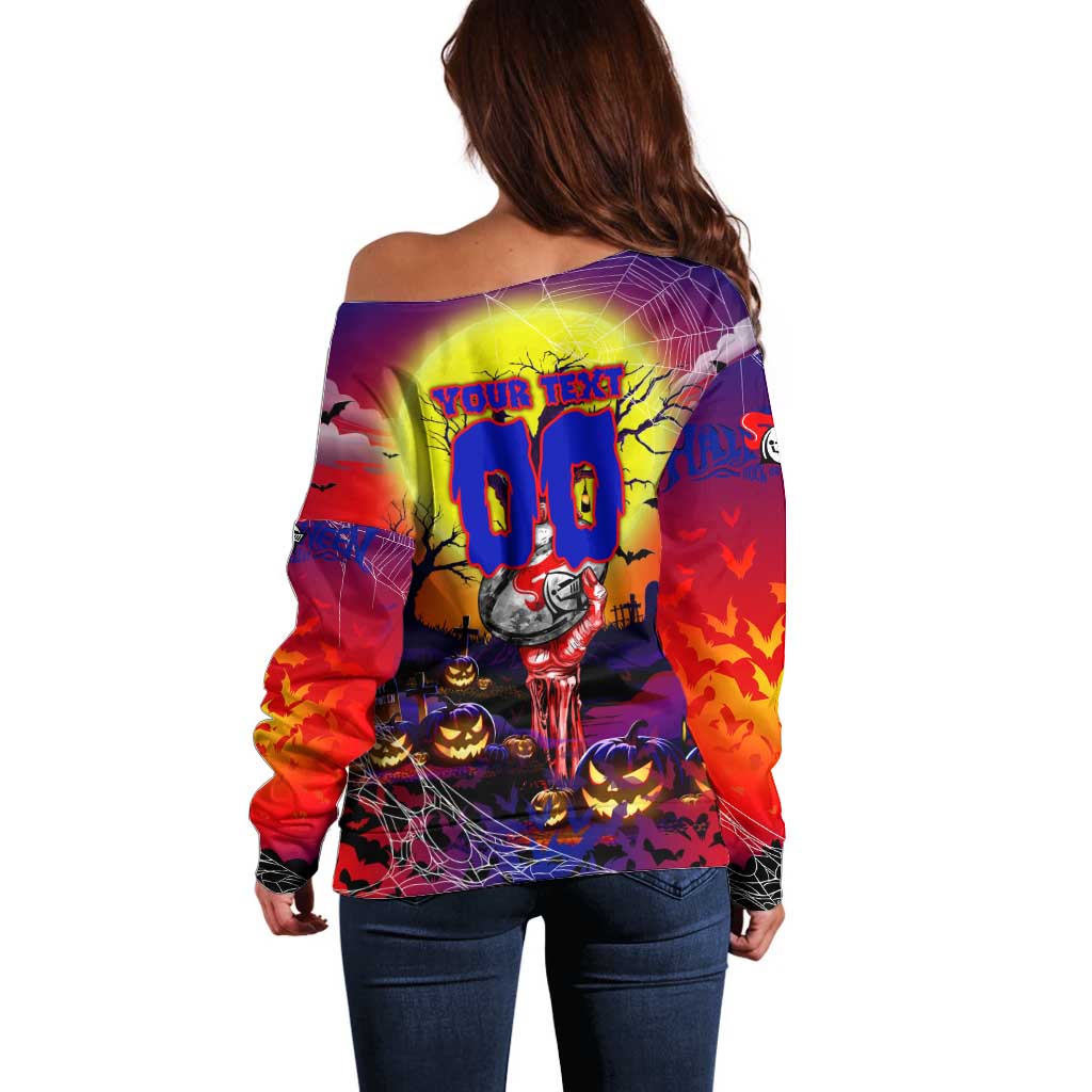 We Are Knights Halloween Off Shoulder Sweater Pumpkin Scary Spooky Season - Aussie Hoodie