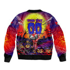 We Are Knights Halloween Sleeve Zip Bomber Jacket Pumpkin Scary Spooky Season - Aussie Hoodie