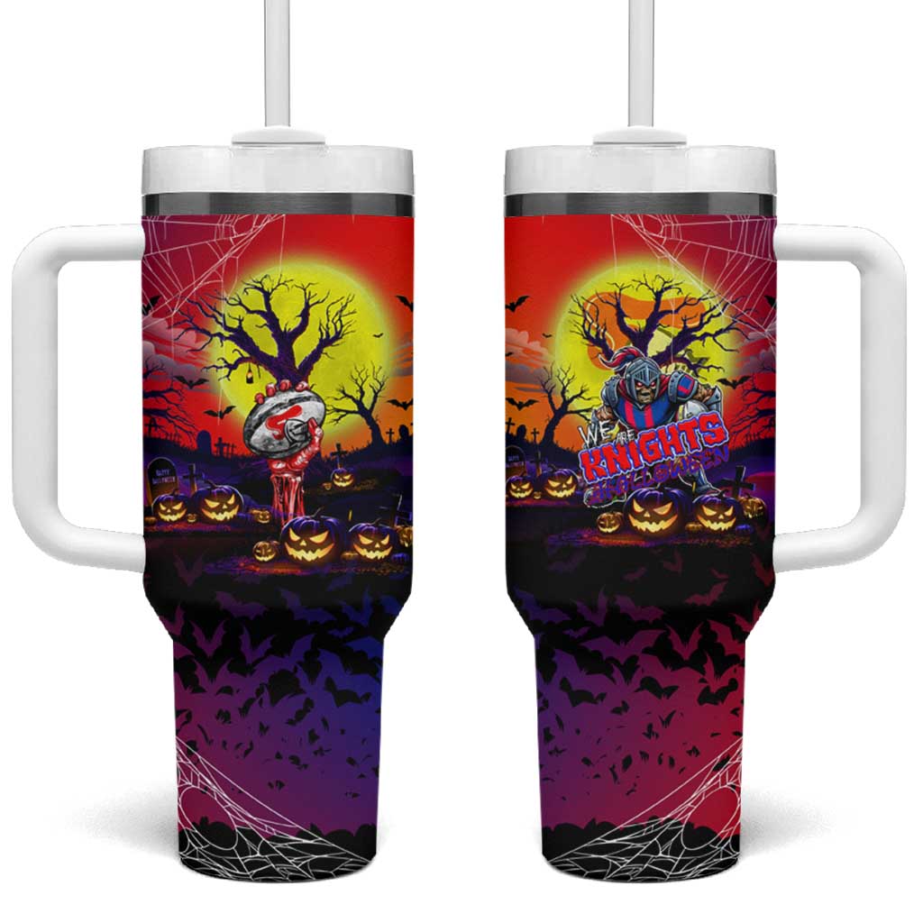 We Are Knights Halloween Tumbler With Handle Pumpkin Scary Spooky Season - Aussie Hoodie