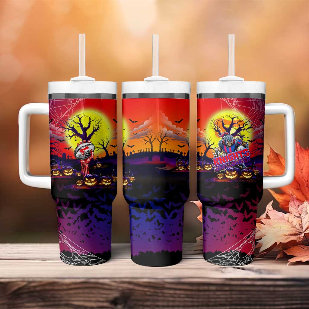 We Are Knights Halloween Tumbler With Handle Pumpkin Scary Spooky Season - Aussie Hoodie