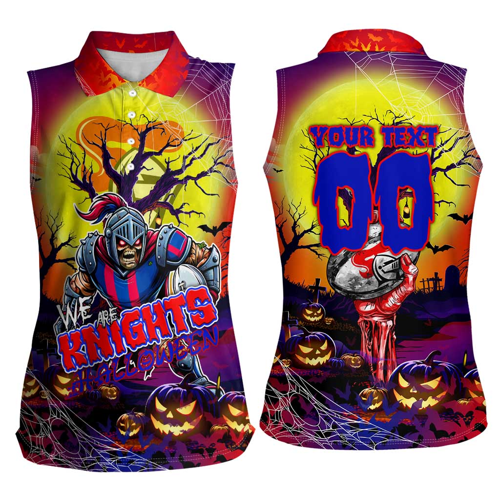 We Are Knights Halloween Women Sleeveless Polo Shirt Pumpkin Scary Spooky Season - Aussie Hoodie