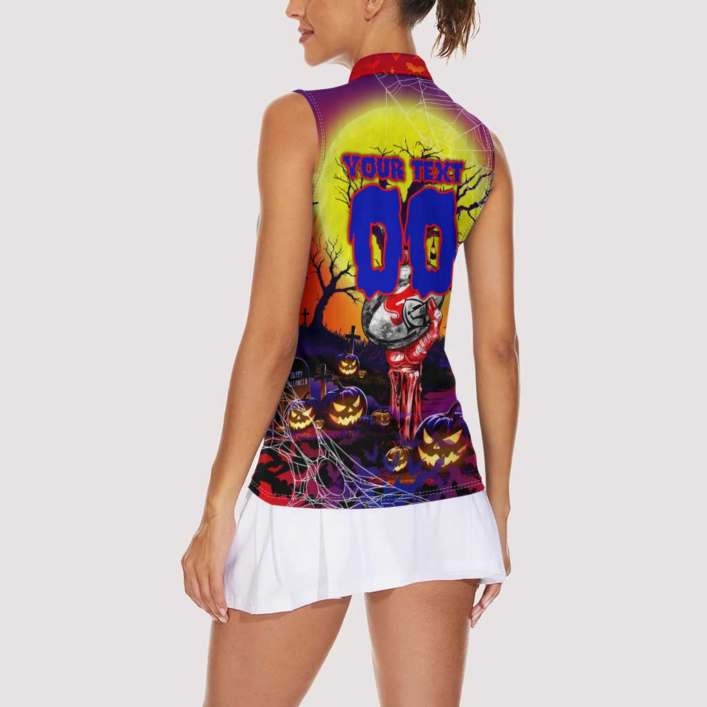 We Are Knights Halloween Women Sleeveless Polo Shirt Pumpkin Scary Spooky Season - Aussie Hoodie