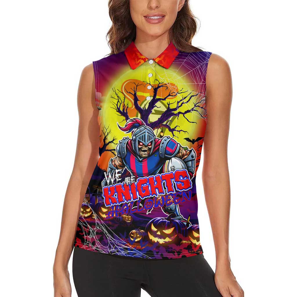 We Are Knights Halloween Women Sleeveless Polo Shirt Pumpkin Scary Spooky Season - Aussie Hoodie