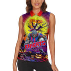 We Are Knights Halloween Women Sleeveless Polo Shirt Pumpkin Scary Spooky Season - Aussie Hoodie