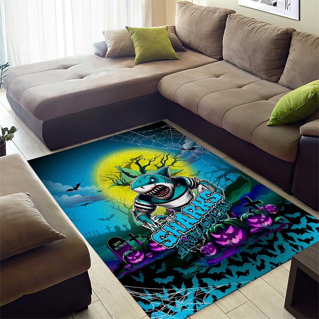 We Are Sharks Halloween Area Rug Pumpkin Scary Spooky Season - Aussie Hoodie