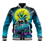 We Are Sharks Halloween Baseball Jacket Pumpkin Scary Spooky Season - Aussie Hoodie