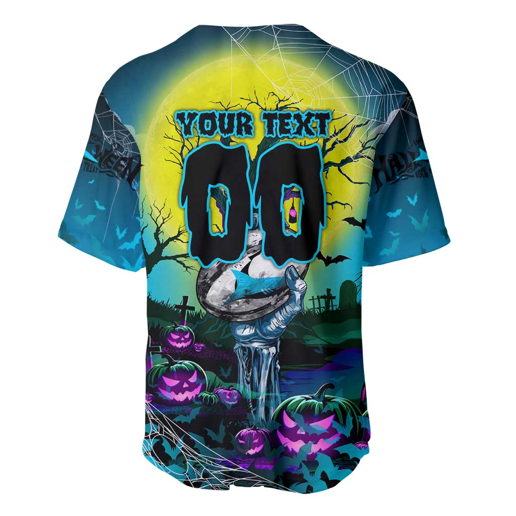 We Are Sharks Halloween Baseball Jersey Pumpkin Scary Spooky Season - Aussie Hoodie