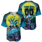 We Are Sharks Halloween Baseball Jersey Pumpkin Scary Spooky Season - Aussie Hoodie